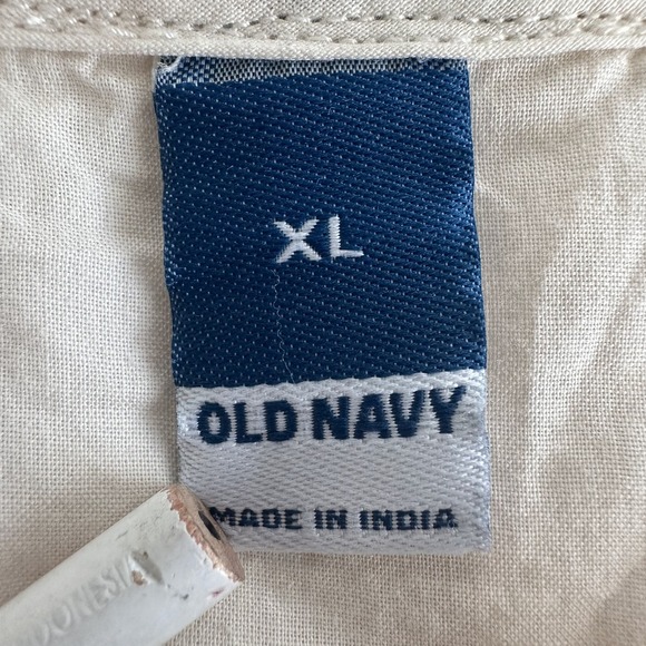 Old Navy Boxy Blouse Top XL Sea Salt Embroidered Eyelet Bohemian Peasant Cottage - Picture 4 of 8